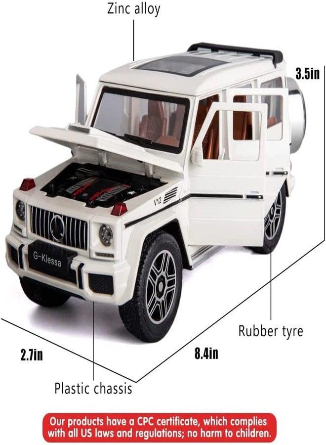 سيارة DUWOL الجديدة من نوع G Wagon بمقياس 1:24 مصنوعة من سبيكة معدنية مصبوبة، تعمل بنظام السحب للخلف، مزودة بأبواب قابلة للفتح وموسيقى وأصوات وأضواء، لعبة سيارة للأطفال الأولاد (أسود) - Image 2
